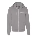 svetlo sivá svetre s kapucou na zips nový obrys new holland biely vzor