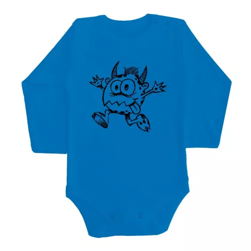 monštrum body pre bábätká dlhý rukáv modrá