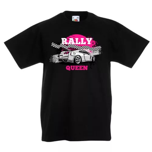 čierne detské tričko rally queen