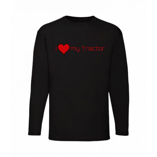 milujem svoj traktor! čierne tričko s dlhým rukávom