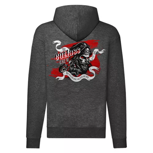 the cutless crew motorcycle mikina na zips, sivá