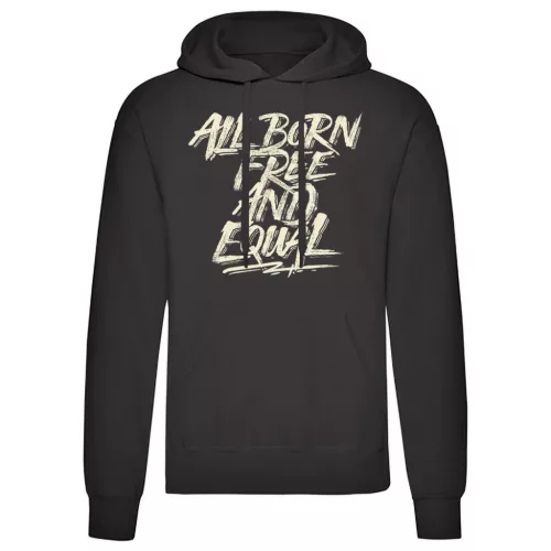 all born free…čierna sveter s klokaním vreckom