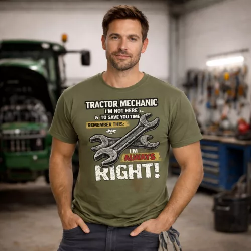Som mechanik traktorov! Zelená tričko (Angličtina)