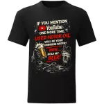 Ak ešte raz spomenieš YouTube... Čierne tričko s motívom opravára traktorov (Angličtina)