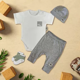   bielo/sivá melir pocket exkluzívna súprava detského oblečenia