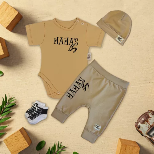 exkluzívna súprava detského oblečenia mama's chlapec arašid/káva