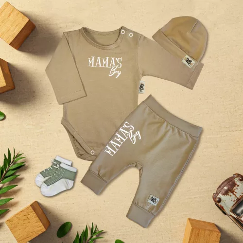 exkluzívna súprava detského oblečenia mama's chlapec káva/káva