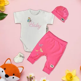   exkluzívna súprava detského oblečenia pre bábätká v ružovo/bielej farbe