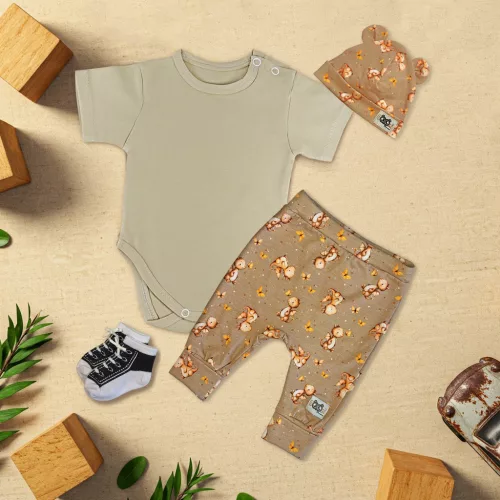 exkluzívna súprava detského oblečenia piesok/hnedý drak