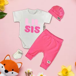   exkluzívna súprava detského oblečenia lil sis biela/ružová