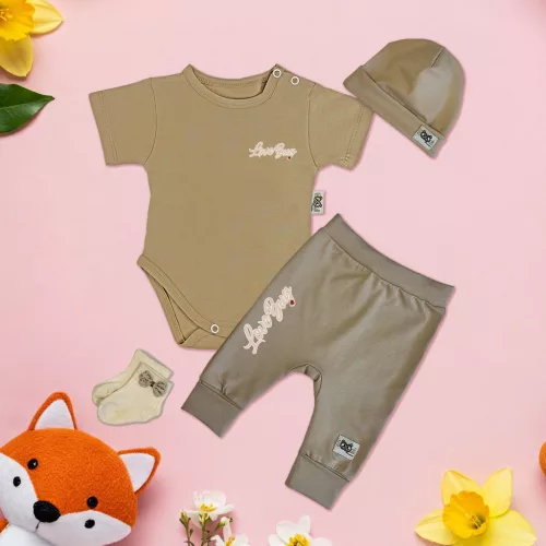 exkluzívna súprava detského oblečenia love bug káva/káva