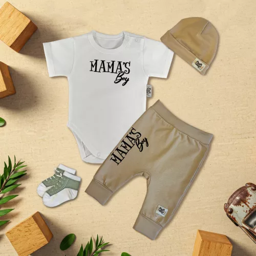 exkluzívna súprava detského oblečenia mama's chlapec biela/káva
