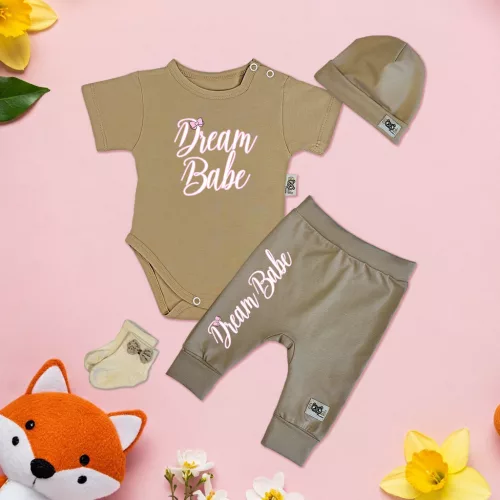 exkluzívna súprava detského oblečenia dream babe káva/káva