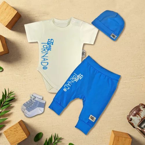 exkluzívna súprava detského oblečenia tiny tornado sivobiela farba/modrá