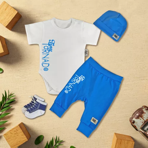 exkluzívna súprava detského oblečenia tiny tornado biely/modrá