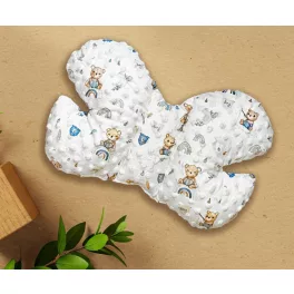 modrý medvedík minky butterfly vankúš