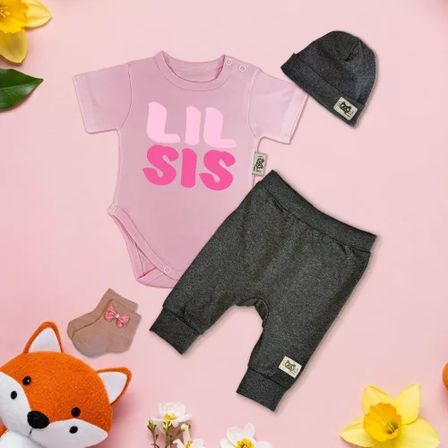 exkluzívna súprava detského oblečenia lil sis ružová/tmavé svetlé vlákno