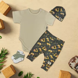   exkluzívna klasická súprava detského oblečenia pieskovej/tmavý stroj
