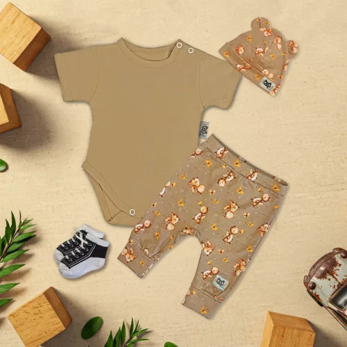 exkluzívna súprava detského oblečenia káva/hnedý drak