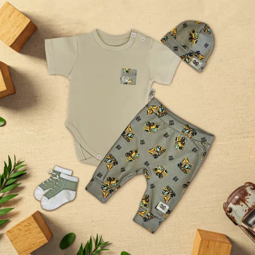 piesková/ľahká exkluzívna klasická súprava detského oblečenia s vreckami