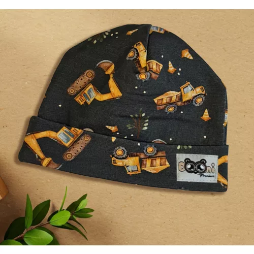 detská čiapočka s rúčkou tmavej farby