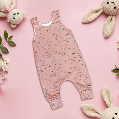 prémiové dupačky pre bábätká malinová so žirafou