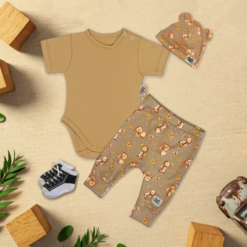 exkluzívna súprava detského oblečenia lieskový orech/hnedý drak