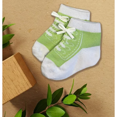 darčekové jablkovo zelené detské ponožky so šnúrkami