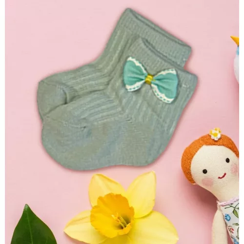 darčekové zelené mašličkové detské ponožky