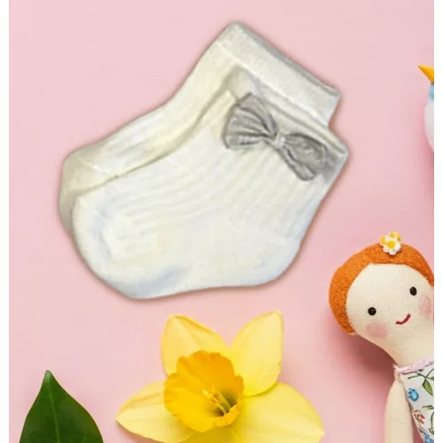 darčekové biele mašličkové detské ponožky