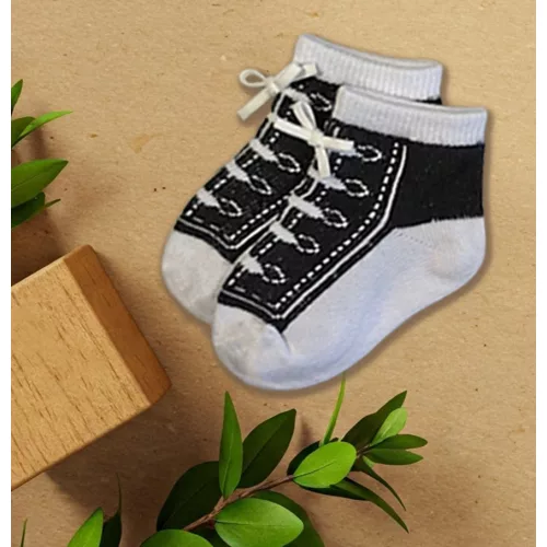 darčekové čierne detské ponožky so šnúrkami