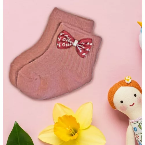 darčekové detské ponožky s malinovou mašľou