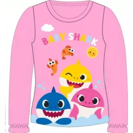   detské tričko bábätká shark s dlhým rukávom ružové veľkosti 104