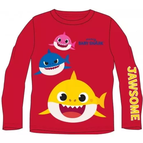 bábätká shark detské tričko s dlhým rukávom červené, veľkosť 92-104-116