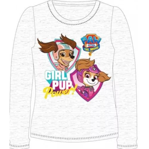 detské dlhé tričko paw patrol, top biely 98-128 cm