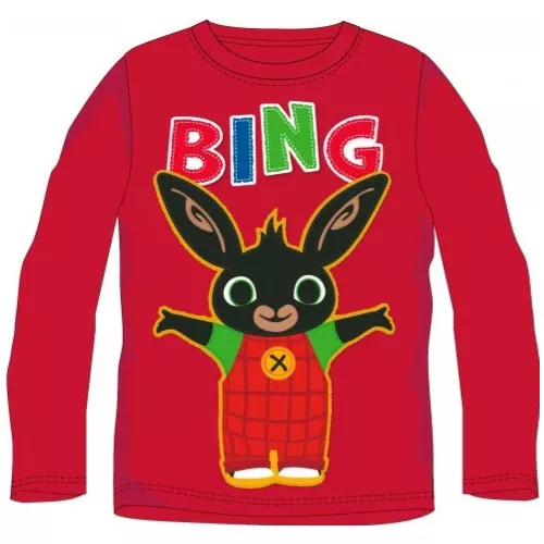 bing detské tričko s dlhým rukávom červené, veľkosť 110