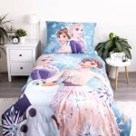 detská prikrývka na posteľ disney frozen biely snowflake 100×135 cm, 40×60 cm