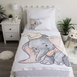   detská prikrývka na posteľ disney dumbo sivá 100x135cm, 40x60 cm