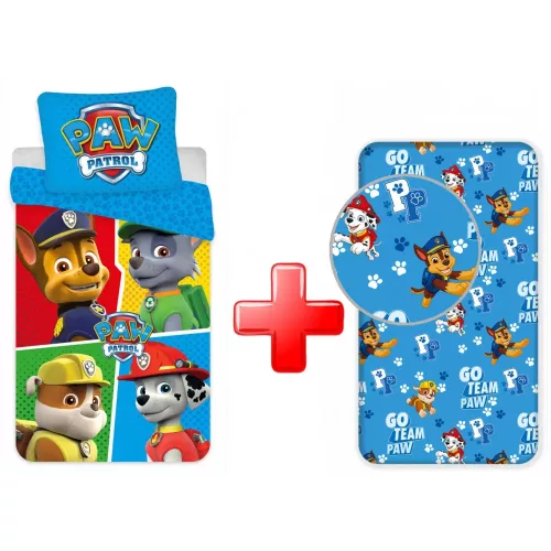 súprava obliečky na paplón paw patrol a gumenej plachty