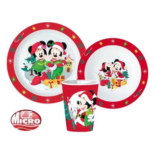 disney minnie, vianočný riad mickey, mikro plastová súprava