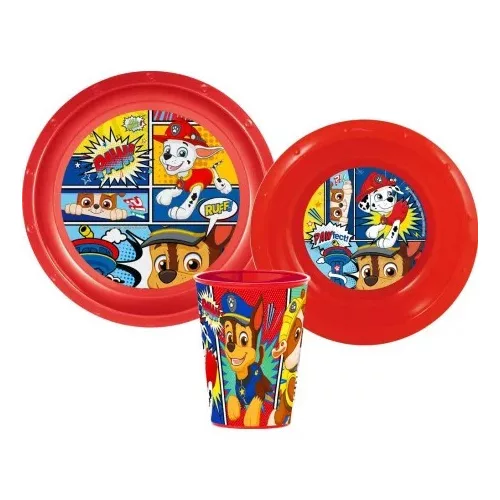 riad paw patrol, plastová sada červená